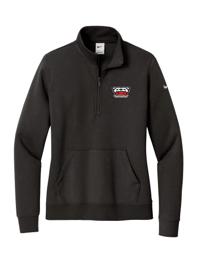 Nike Women's Club Fleece Sleeve Swoosh 1/2-Zip preview, front