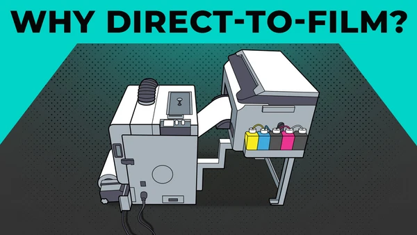 Direct to Film printing process showcasing vibrant designs on various fabric types